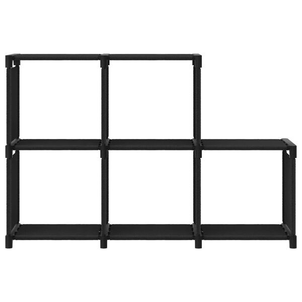 vidaXL &Eacute;tag&egrave;re d'affichage 5 cubes Noir 103x30x72,5 cm Tissu