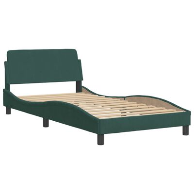 vidaXL Cadre de lit sans matelas vert foncé 100x200 cm velours