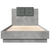 vidaXL Cadre de lit avec LED sans matelas gris b&eacute;ton 90x190 cm
