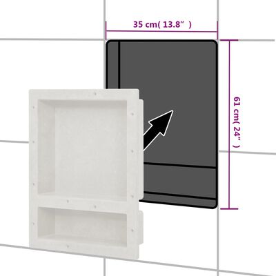 vidaXL Niche de douche avec 2 compartiments Blanc mat 41x51x10 cm