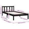 vidaXL Cadre de lit sans matelas noir bois massif 100x200 cm