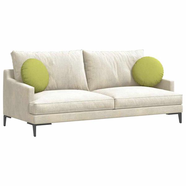 vidaXL Coussins de si&egrave;ge 2 pcs Vert clair &Oslash;40 x 13 cm tissu