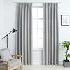vidaXL Rideaux occultants avec crochets 2 pcs Gris 140x225 cm