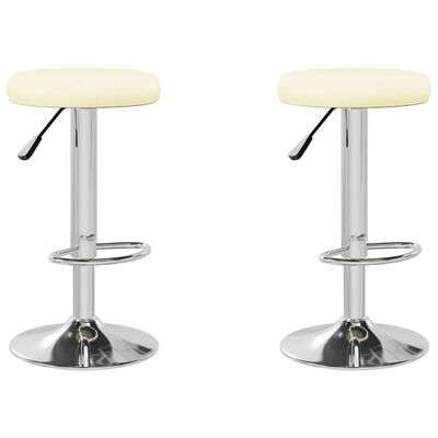 vidaXL Tabourets de bar lot de 2 crème similicuir