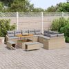vidaXL Ensemble de canap&eacute; de jardin 13 pcs Beige Poly rotin
