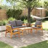 vidaXL Ensemble bistrot avec coussin 4 pcs Marron Bois d'Acacia Massif