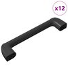 vidaXL Poign&eacute;e Uni 12 pcs Noir 380 x 34 x 85 mm Aluminium et PP