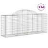 vidaXL Paniers &agrave; gabions arqu&eacute;s 14 pcs 200x50x80/100 cm Fer galvanis&eacute;