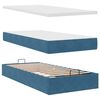 vidaXL Cadre de lit ottoman avec matelas bleu foncé 80x200 cm velours