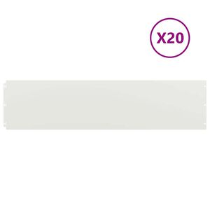 vidaXL Bordure de Pelouse 20 pc 25 x 103 cm Acier lamin&eacute; &agrave; froid Blanc