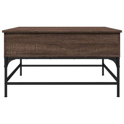vidaXL Table basse chêne marron 80x80x45 cm bois d'ingénierie et métal