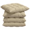 vidaXL Coussins de siège 4 pcs Crème 40 x 40 x 6 cm Microfibre