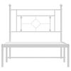 vidaXL Cadre de lit m&eacute;tal sans matelas et t&ecirc;te de lit blanc 100x200 cm