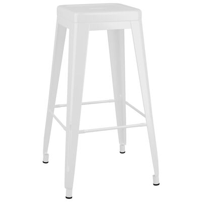 vidaXL Tabourets de bar empilables lot de 2 blanc Métal