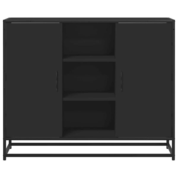 vidaXL Buffet noir 92x35x76 cm bois d’ingénierie