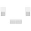 vidaXL Meuble TV muraux 4 pcs avec lumi&egrave;res LED blanc