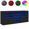 vidaXL Buffet avec lumières LED noir 181,5x37x67 cm