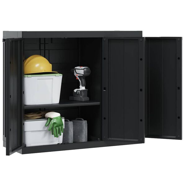 vidaXL Armoire de rangement d'ext&eacute;rieur noir 97x37x85 cm PP