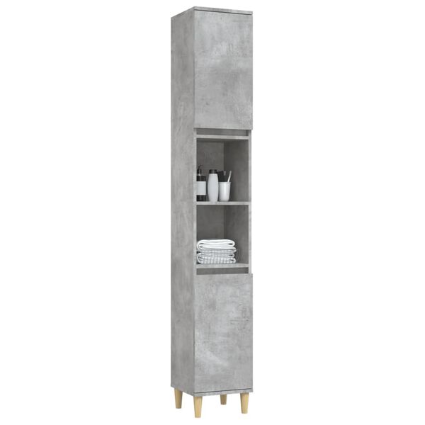 vidaXL Armoire de salle de bain gris b&eacute;ton 30x30x190 cm