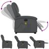 vidaXL Fauteuil inclinable de massage &eacute;lectrique gris similicuir