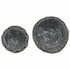 vidaXL Panier &agrave; plantes avec stockage 2 pcs Gris Rattan Kubu