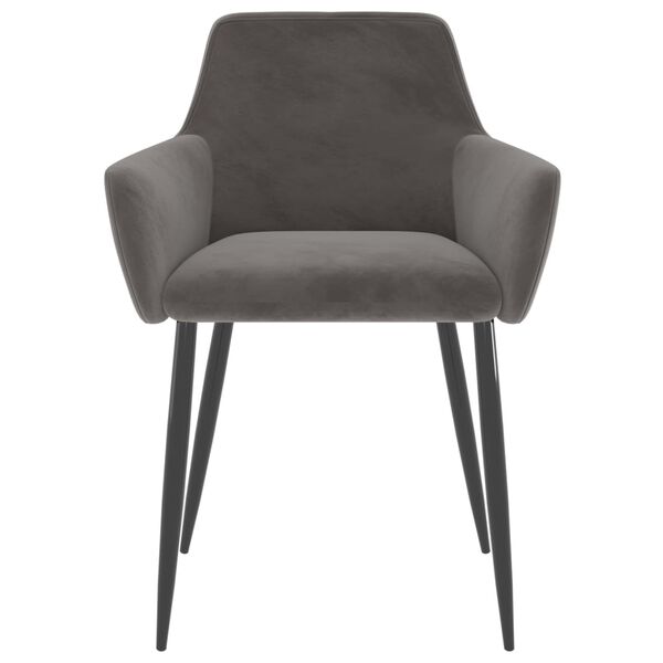 vidaXL Chaises &agrave; manger lot de 4 Gris fonc&eacute; Velours