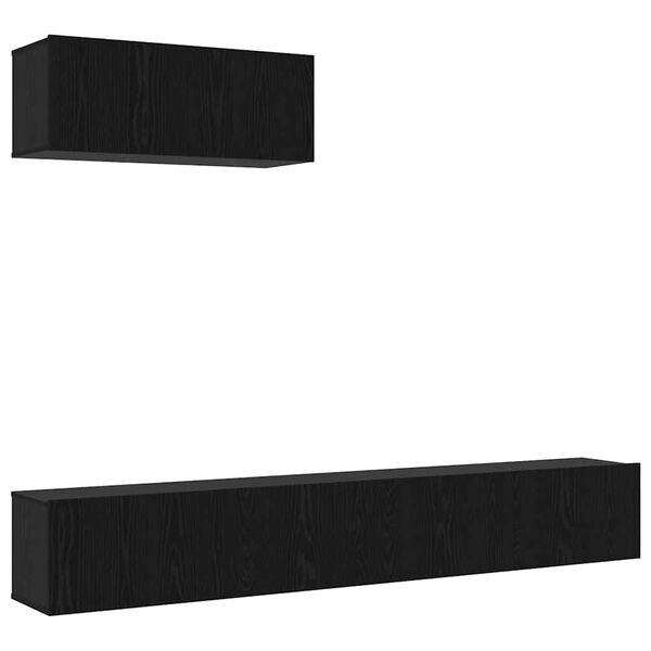 vidaXL Ensemble meuble TV 3 pcs Ch&ecirc;ne noir Bois d'ing&eacute;nierie