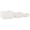 vidaXL Bo&icirc;tes de rangement et couvercles 3pcs Blanc Bois massif de pin