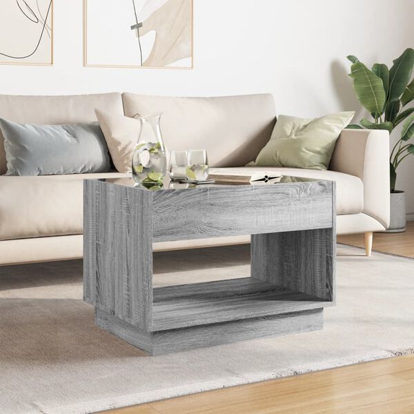 vidaXL Table basse avec LED infini sonoma gris 70x50x50 cm