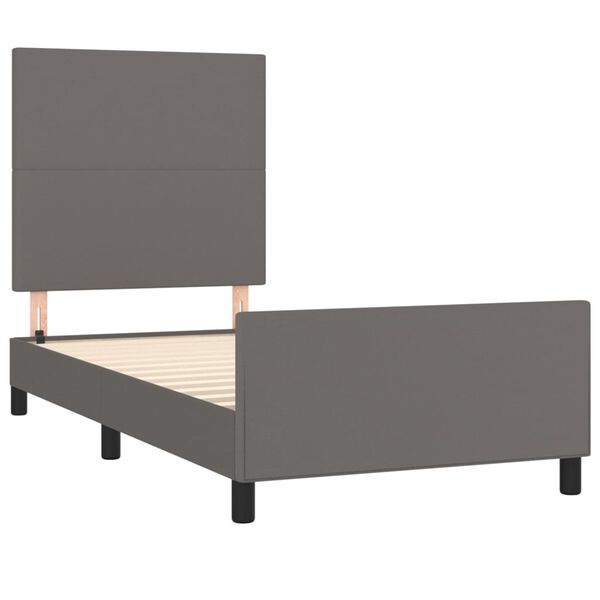 vidaXL Cadre de lit sans matelas gris 90x200 cm similicuir