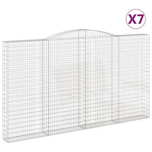 vidaXL Paniers &agrave; gabions arqu&eacute;s 7 pcs 400x30x220/240 cm Fer galvanis&eacute;