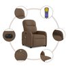 vidaXL Fauteuil inclinable de massage &eacute;lectrique Marron Tissu
