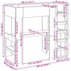 vidaXL Cadre de lit superpos&eacute; avec bureau Gris b&eacute;ton 90 x 200 cm