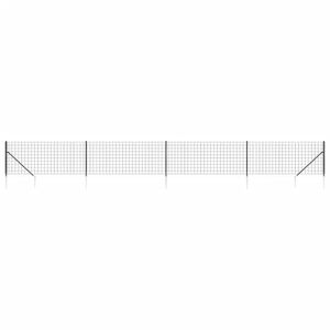 vidaXL Cl&ocirc;ture en treillis m&eacute;tallique et ancrage anthracite 1x10 m
