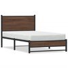 vidaXL Cadre de lit en m&eacute;tal sans matelas ch&ecirc;ne marron 100x200 cm