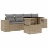 vidaXL Salon de jardin avec coussins 5 pcs beige r&eacute;sine tress&eacute;e