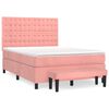 vidaXL Sommier &agrave; lattes de lit avec matelas Rose 140x190 cm Velours