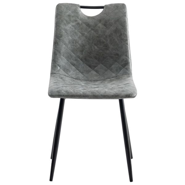 vidaXL Chaises &agrave; manger lot de 4 gris fonc&eacute; similicuir