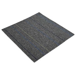 vidaXL Carreau de tapis Gris moyen avec des rayures 50 x 50 cm 36 pc
