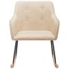 vidaXL Chaise &agrave; bascule Cr&egrave;me Tissu