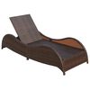 vidaXL Chaise longue avec coussin R&eacute;sine tress&eacute;e Marron