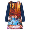 Robe pour enfants &agrave; manches longues bleu marine 116