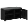 vidaXL Banc d'entr&eacute;e avec coussin Uni Ch&ecirc;ne noir 80 x 38 x 46 cm