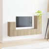 vidaXL Ensemble meuble TV 3 pcs Ch&ecirc;ne Sonoma Bois d'ing&eacute;nierie