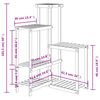 vidaXL Support à fleurs 62,5x61,5x101,5 cm bois massif de sapin