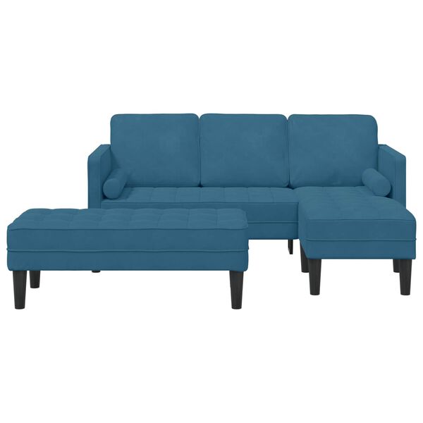 vidaXL Ensemble de Canap&eacute;s avec coussin 2 pcs Bleu Polyester
