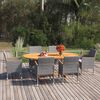 vidaXL Ensemble &agrave; manger de jardin 7 pcs R&eacute;sine tress&eacute;e Gris