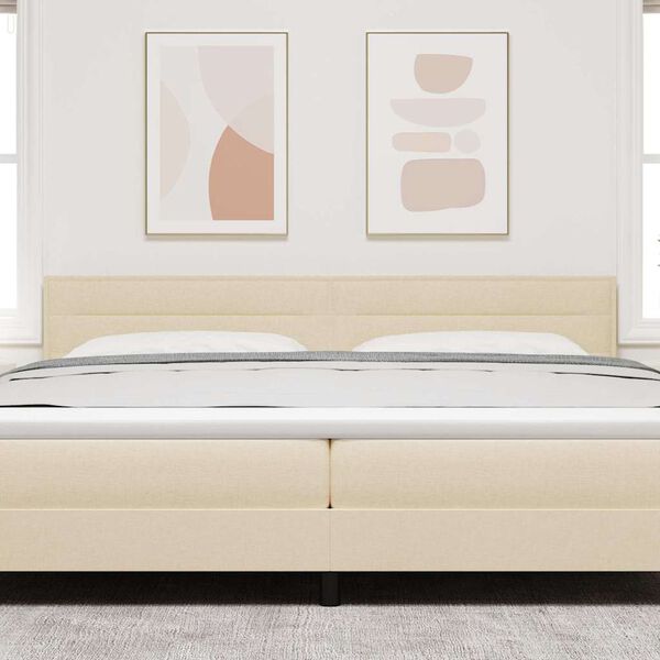 vidaXL T&ecirc;te de lit LED avec des lumi&egrave;res &agrave; LED Cr&egrave;me 200 cm Polyester