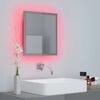 vidaXL Miroir LED de salle de bain Gris brillant 40x8,5x37cm Acrylique
