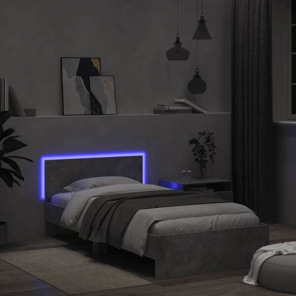 vidaXL Cadre de lit sans matelas avec lumi&egrave;res LED 100x200 cm
